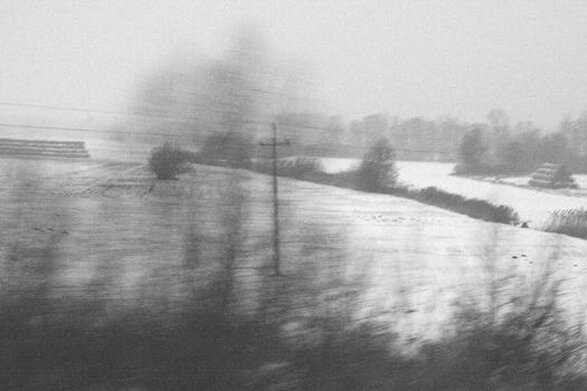 Winter from train window